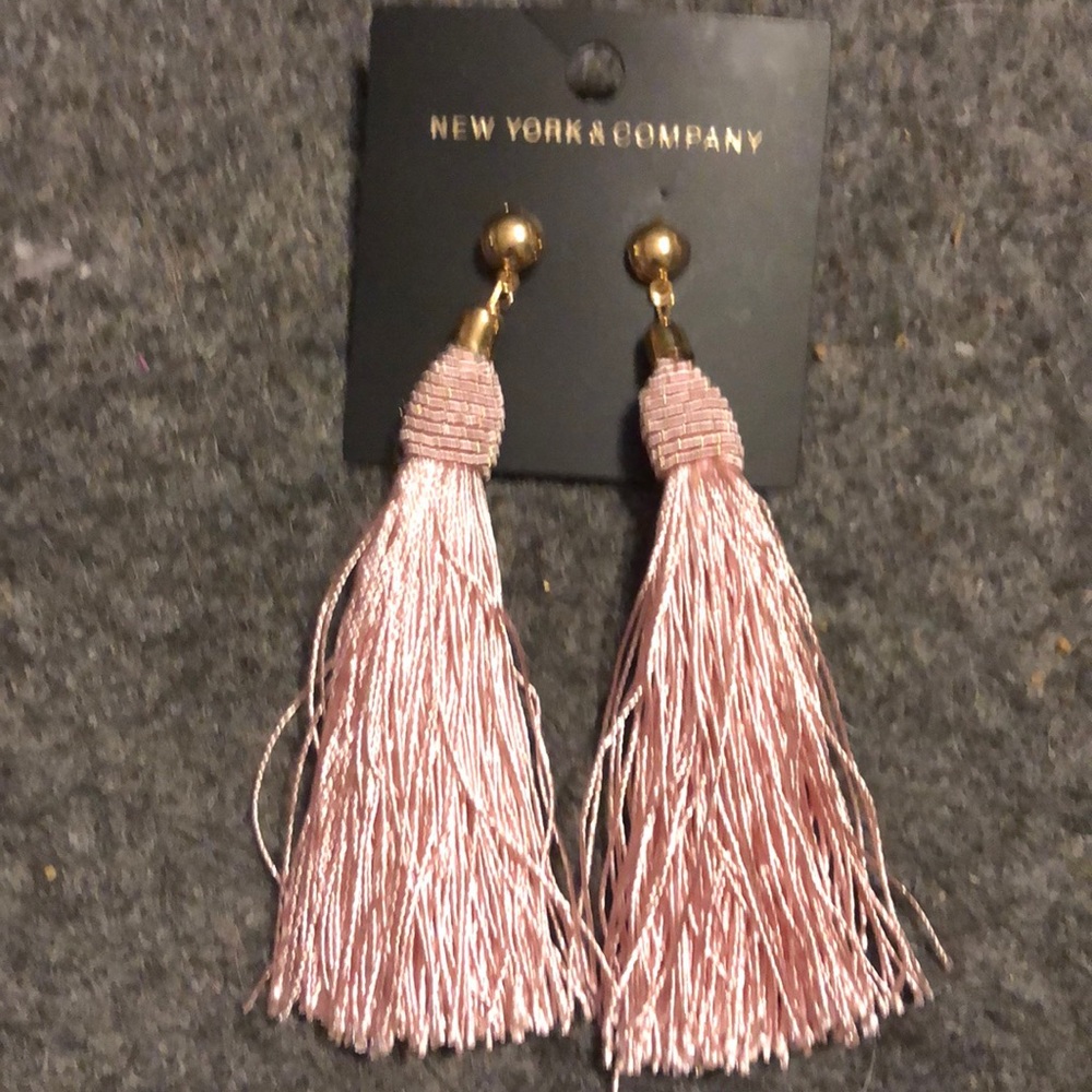 Cute pink tassel earrings